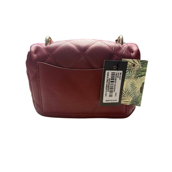 Badgley Mischka Quilted Wine Crossbody Bag NWT | Pearl Handle | $129 MSRP - Picture 3 of 6